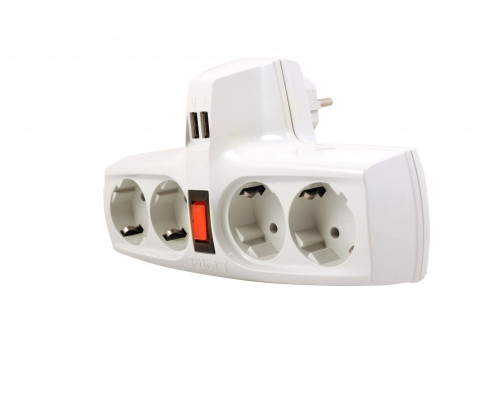 Сетевой фильтр Pilot T USB, 4 розетки, 2*USB Сетевой фильтр Pilot T USB, 4 розетки, 2*USB
