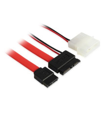 Комплект SATA-кабелей Greenconnect GC- ST302 Slim SATA 13pin AM/SATAII 7pin AM/Molex 4pin AM, 50 см
