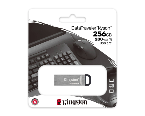 Накопитель USB Flash Drive Kingston 256GB DataTraveler Kyson, серебристый Накопитель USB Flash Drive Kingston 256GB DataTraveler Kyson, серебристый