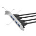 Планка в корпус USB 3.0, 2 порта 20 pin на 4 внешних порта, 0.58m, черный, GCR-55564