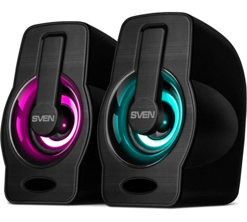 Акустическая система 2.0 SVEN 255, 6 Вт, питание USB, подсветка, черный