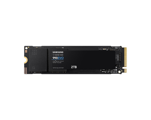 Твердотельный накопитель Samsung 990 EVO, 2TB, M.2(22x80mm), NVMe 2.0, PCIe 4.0 x4, V-NAND TLC, R/W 5000/4200MB/s, IOPs 700 000/800 000, TBW 1200, DWPD 0.33 Твердотельный накопитель Samsung 990 EVO, 2TB, M.2(22x80mm), NVMe 2.0, PCIe 4.0 x4, V-NAND TLC, R/W 5000/4200MB/s, IOPs 700 000/800 000, TBW 1200, DWPD 0.33
