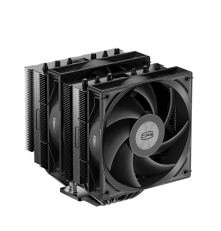 Вентилятор для процессора PCCooler RT620 BK (250W, 4-pin PWM, 157mm, Al/Cu, 6x6mm, 2x120mm, 73.32CFM, 34.9dBA, 2200RPM, S: 1851/1700/1200/115X, AM5/AM4, black)