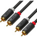 Кабель 2хRCA/2хRCA , 2 м, черный, GCR-53113