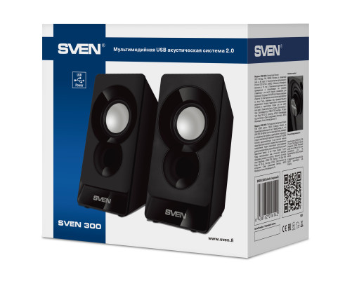 Акустическая система SVEN 300, черный (6 Вт, питание USB) Акустическая система SVEN 300, черный (6 Вт, питание USB)