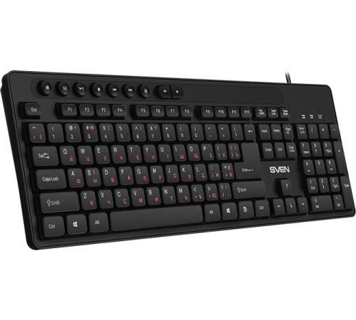 Клавиатура проводная SVEN KB-C3060, 113 клавиш, USB, черная