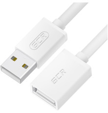 Кабель-удлинитель 1.0m USB 2.0 AM/AF, белый, GCR-55062