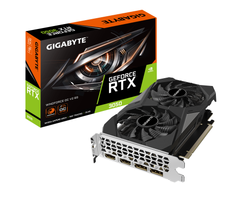 Видеокарта GIGABYTE GV-N3050WF2OCV2-6GD 6GB, GDDR6/96-bit Видеокарта GIGABYTE GV-N3050WF2OCV2-6GD 6GB, GDDR6/96-bit