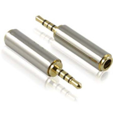 Переходник jack 2,5 mm/jack 3,5 mm, AM/AF Greenconnect, серебряный