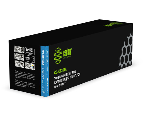 Картридж лазерный Cactus CS-CF351A CF351A для HP M176/M177, голубой (1000 стр.) Картридж лазерный Cactus CS-CF351A CF351A для HP M176/M177, голубой (1000 стр.)