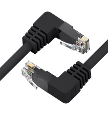 Патч-корд прямой 5.0m UTP кат.5e, черный, верхний/нижний угол, литой, ethernet high speed, RJ45, T568B