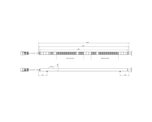 Блок розеток Hyperline SHE-20IEC-4BIEC-B-3PVB, 20 розеток IEC320 C13, 4 розетки IEC320 C19, 3 м, черный Блок розеток Hyperline SHE-20IEC-4BIEC-B-3PVB, 20 розеток IEC320 C13, 4 розетки IEC320 C19, 3 м, черный