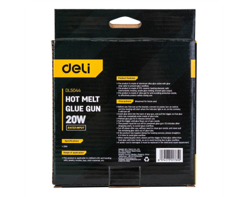 Клеевой пистолет Deli DL5044 (20Вт, диаметр стержня 7мм) Клеевой пистолет Deli DL5044 (20Вт, диаметр стержня 7мм)
