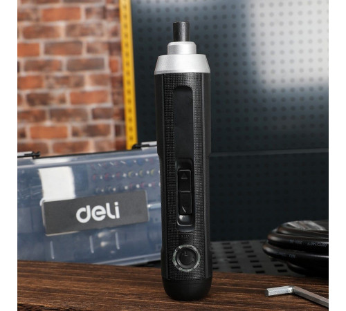 Отвертка аккумуляторная Deli DL-DP04-E1B2 (3,6В, 2А*ч, 5Нм, набор бит 24 шт, пласт. кейс)