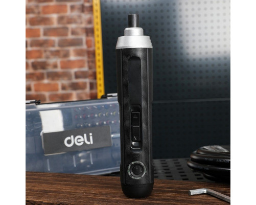 Отвертка аккумуляторная Deli DL-DP04-E1B2 (3,6В, 2А*ч, 5Нм, набор бит 24 шт, пласт. кейс) Отвертка аккумуляторная Deli DL-DP04-E1B2 (3,6В, 2А*ч, 5Нм, набор бит 24 шт, пласт. кейс)