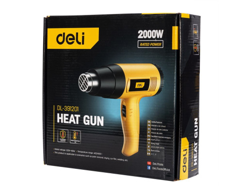 Фен технический Deli DL391201 (2000 Вт, рабочая температура 400/600 град.) Фен технический Deli DL391201 (2000 Вт, рабочая температура 400/600 град.)