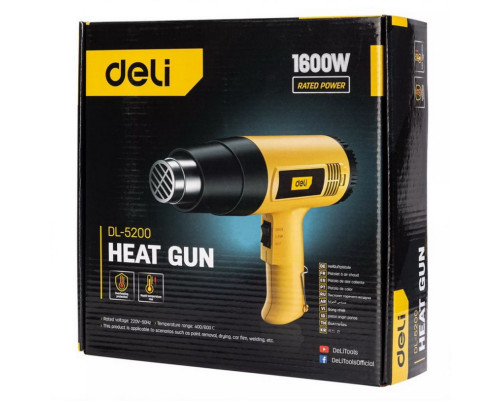 Фен технический Deli DL5200 (1600 Вт, рабочая температура 400/590 град.) Фен технический Deli DL5200 (1600 Вт, рабочая температура 400/590 град.)