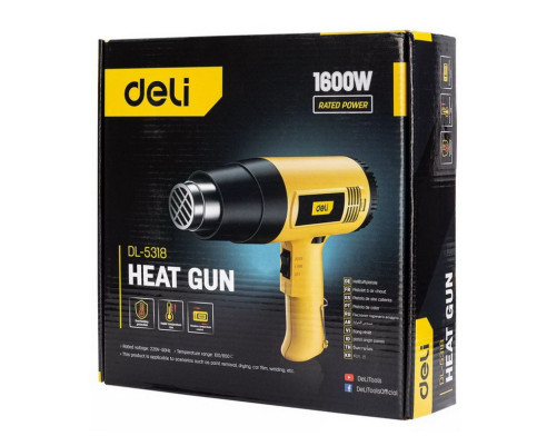 Фен технический Deli DL5318 (1600 Вт, рабочая температура 100-590 град.) Фен технический Deli DL5318 (1600 Вт, рабочая температура 100-590 град.)