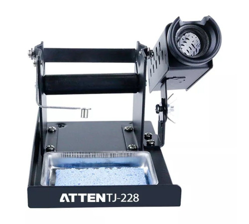 Подставка под паяльник с держателем припоя, цельнометаллическая конструкция, держатель припоя, губки и паяльника, 3 в 1