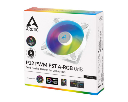 Вентилятор для корпуса Arctic Cooling P12 PWM PST A-RGB, белый