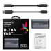Внешний накопитель SSD 500GB ADATA Elite SE880, USB 3.2, серый титан