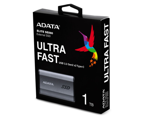 Внешний накопитель SSD 1TB ADATA AELI-SE880, USB 3.2, серый титан