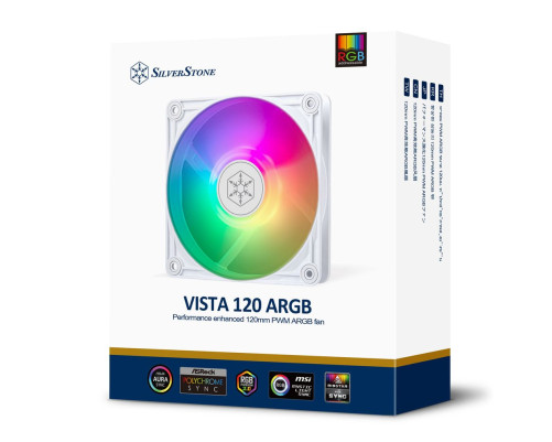 Вентилятор для корпуса Silverstone VS120W-ARGB, белый Вентилятор для корпуса Silverstone VS120W-ARGB, белый