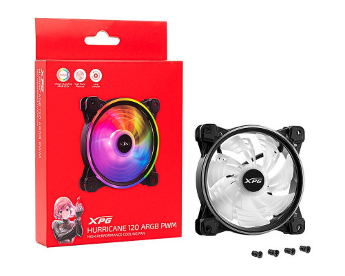 Вентилятор для корпуса XPG HURRICANE 120 ARGB PWM, черный Вентилятор для корпуса XPG HURRICANE 120 ARGB PWM, черный