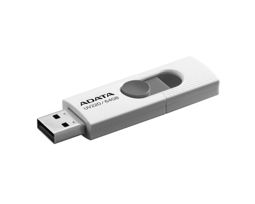 USB накопитель 64GB ADATA UV220 USB 2.0, белый/серый USB накопитель 64GB ADATA UV220 USB 2.0, белый/серый