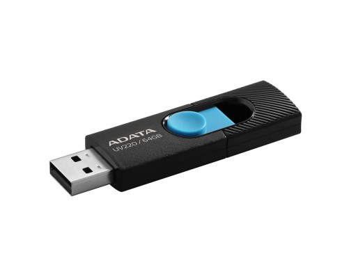 USB накопитель 64GB ADATA UV220 USB 2.0, черный/синий USB накопитель 64GB ADATA UV220 USB 2.0, черный/синий