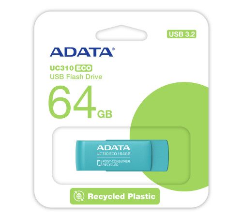 USB накопитель 64GB ADATA USB 3.2 Gen1, зеленый