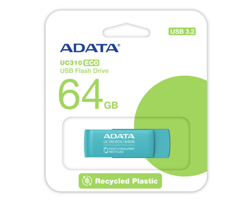 USB накопитель 64GB ADATA USB 3.2 Gen1, зеленый