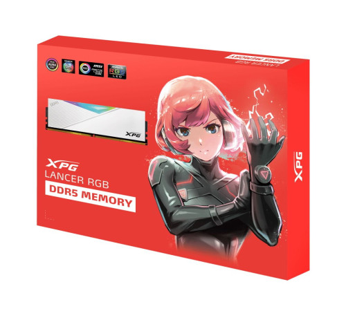 Модуль оперативной памяти XPG 64GB Lancer RGB DDR5 6400Mhz DIMM 2*32, 1.4V, CL32-39-39, On-Die ECC, Power Management IC, white