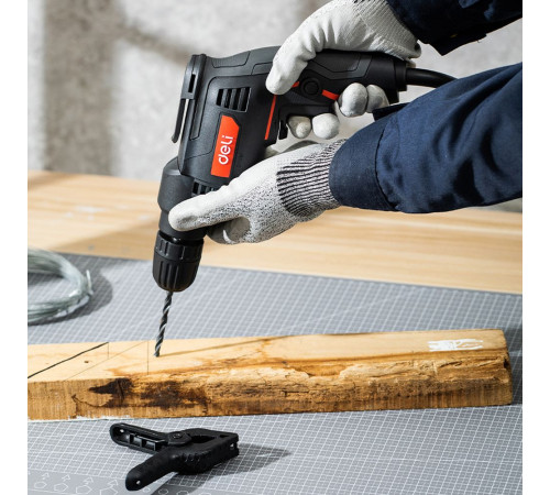 Дрель сетевая Deli DE-DZ10-1E (500Вт, 10мм, 3300 об/мин)