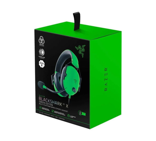 Гарнитура проводная Razer BlackShark V2 X, зеленый/черный