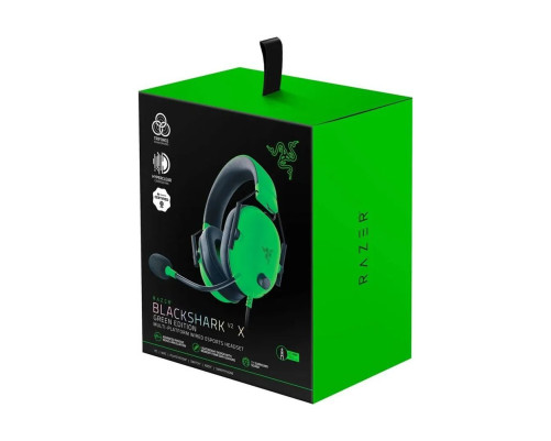 Гарнитура проводная Razer BlackShark V2 X, зеленый/черный Гарнитура проводная Razer BlackShark V2 X, зеленый/черный