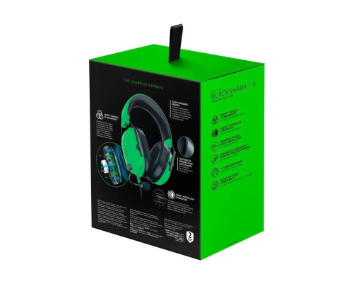 Гарнитура проводная Razer BlackShark V2 X, зеленый/черный Гарнитура проводная Razer BlackShark V2 X, зеленый/черный