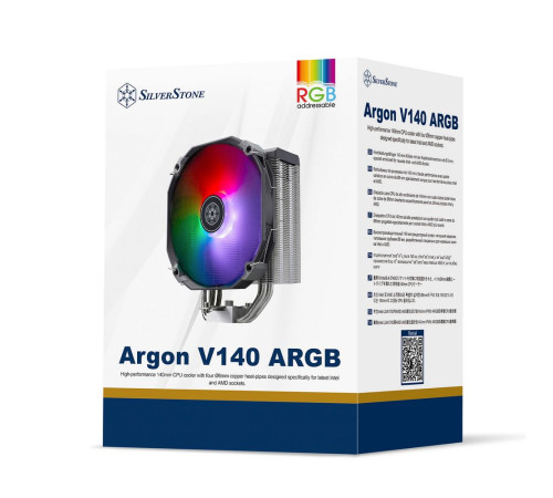 Вентилятор для процессора Silverstone Argon V140, черный