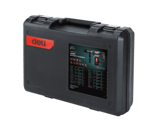 Перфоратор Deli DE-DC26-3E (1100Вт, SDS PLUS, 4750уд/мин, 1450об/мин, кейс) Перфоратор Deli DE-DC26-3E (1100Вт, SDS PLUS, 4750уд/мин, 1450об/мин, кейс)