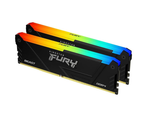 Модуль оперативной памяти 32GB Kingston FURY Beast RGB KF432C16BB2AK2/32 DDR4 3200 DIMM Gaming Memory Non-ECC, CL16, 1.35V, Kit (2*16GB), RTL