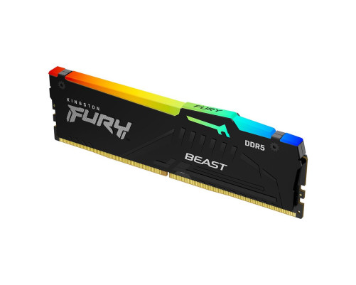 Модуль оперативной памяти Kingston 8GB DDR5 5200 DIMM FURY Beast Black RGB Non-ECC, CL40, 1.25V, 1RX8 40-40-40  288-pin, RTL