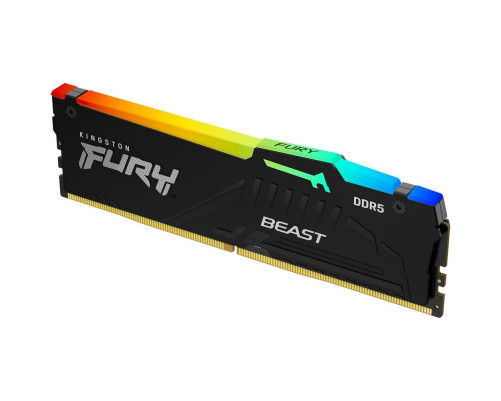 Модуль оперативной памяти Kingston 32GB DDR5 5600 DIMM FURY Beast Black RGB Non-ECC,  CL40, 1.25V,RTL