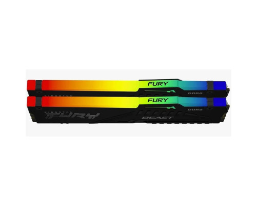 Модуль оперативной памяти Kingston 64GB DDR5 5600 DIMM FURY Beast Black RGB  kit 2*32,Non-ECC,  CL40, 1.25V, 288-pin RTL