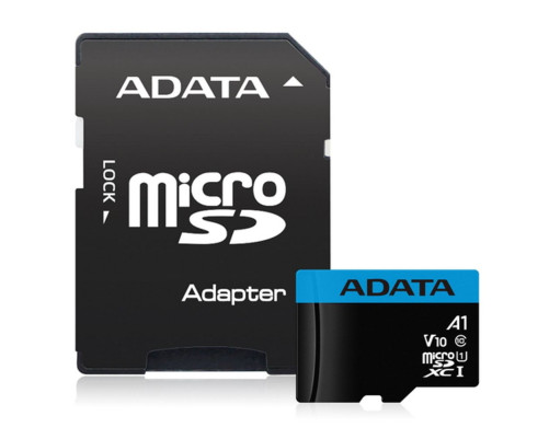 Карта памяти microSDXC 64GB ADATA Premier AUSDX64GUICL10A1-RA1 UHS-I Class 10/V10 A1, с адаптером Карта памяти microSDXC 64GB ADATA Premier AUSDX64GUICL10A1-RA1 UHS-I Class 10/V10 A1, с адаптером