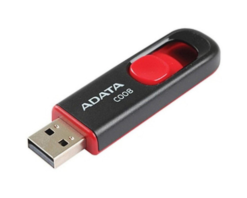 USB накопитель 64GB ADATA C008 USB 2.0, черный/красный