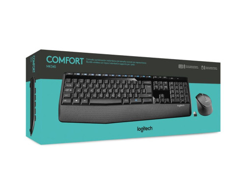 Комплект (клавиатура + мышь) беспроводной Logitech MK345, 104 клавиши, 2.4GHz, USB-ресивер, черный Комплект (клавиатура + мышь) беспроводной Logitech MK345, 104 клавиши, 2.4GHz, USB-ресивер, черный