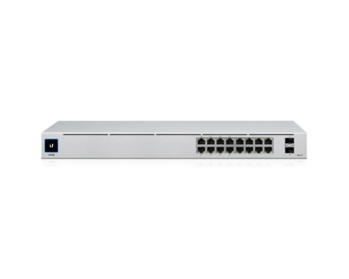 Коммутатор Ubiquiti UniFi Switch 16 PoE, серебристый