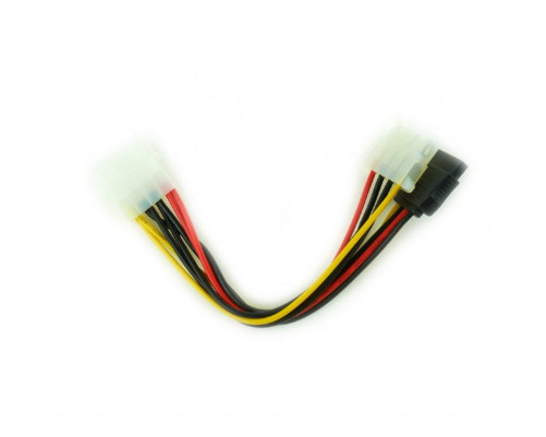 Кабель питания SATA Cablexpert, molex 4pin/molex4pin+sata 15pin, 0.15 м,