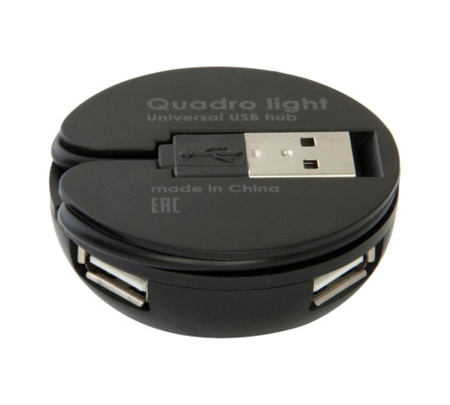 USB-концентратор Defender Quadro Light USB 2.0, черный
