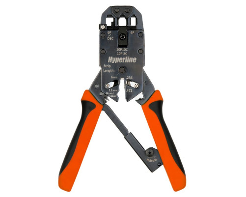 Инструмент обжимной (кримпер) Hyperline HT-200AR с храповым механизмом и комплектом сменных лезвий для RJ-50, RJ-45, RJ-12, RJ-11 (10P10C, 8P8C типа AMP, 6P6C, 4P4C), Инструмент обжимной (кримпер) Hyperline HT-200AR с храповым механизмом и комплектом сменных лезвий для RJ-50, RJ-45, RJ-12, RJ-11 (10P10C, 8P8C типа AMP, 6P6C, 4P4C),